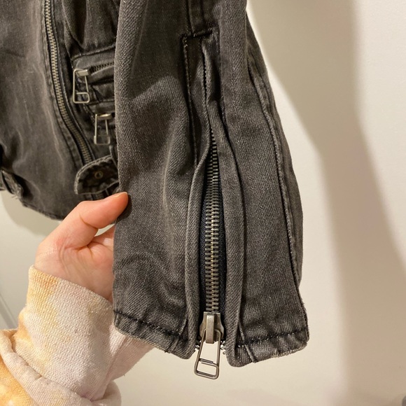 Vintage denim biker jacket - Picture 4 of 6